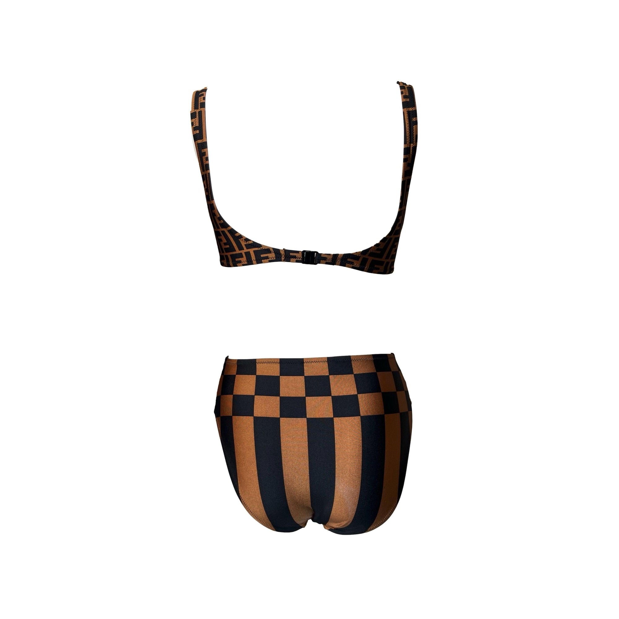 Fendi Bronze Monogram High Waisted Bikini - Swimwear