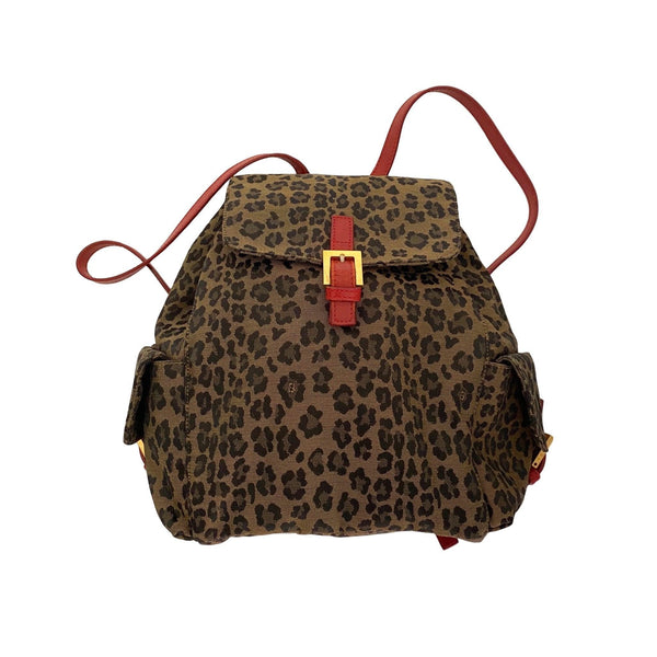 Fendi Brown Cheetah Mini Backpack - Handbags