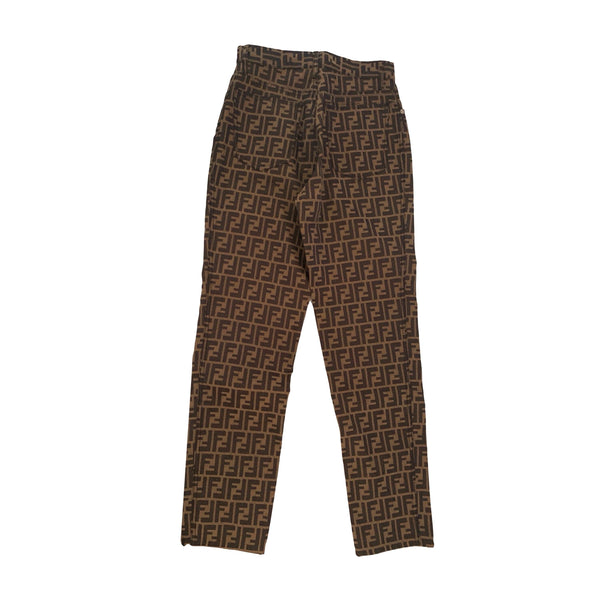 Fendi Brown Classic Logo Pants - Apparel