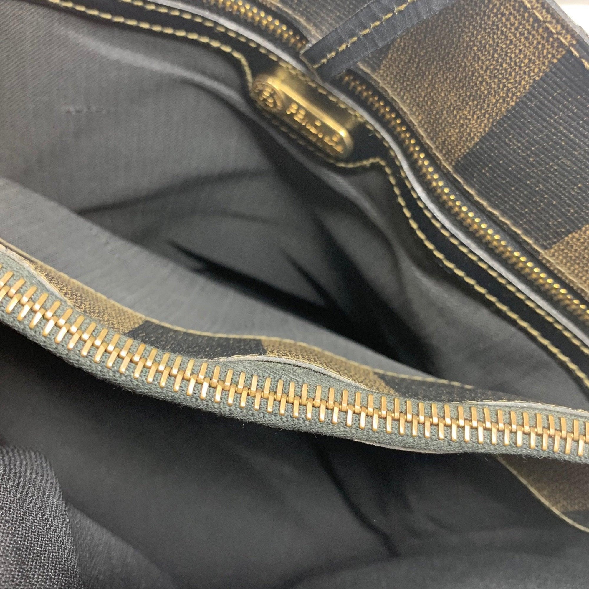 Fendi Brown Classic Stripe Logo Top Handle - Handbags