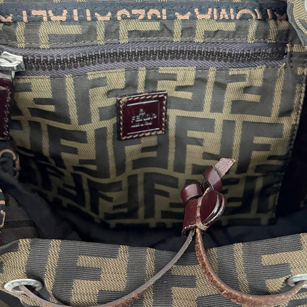 Fendi Brown Logo Backpack - Handbags