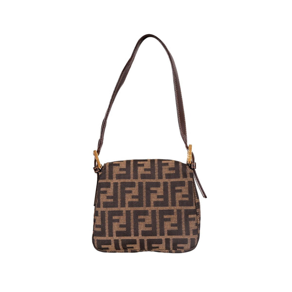 Fendi Brown Logo Mini Baguette - Handbags