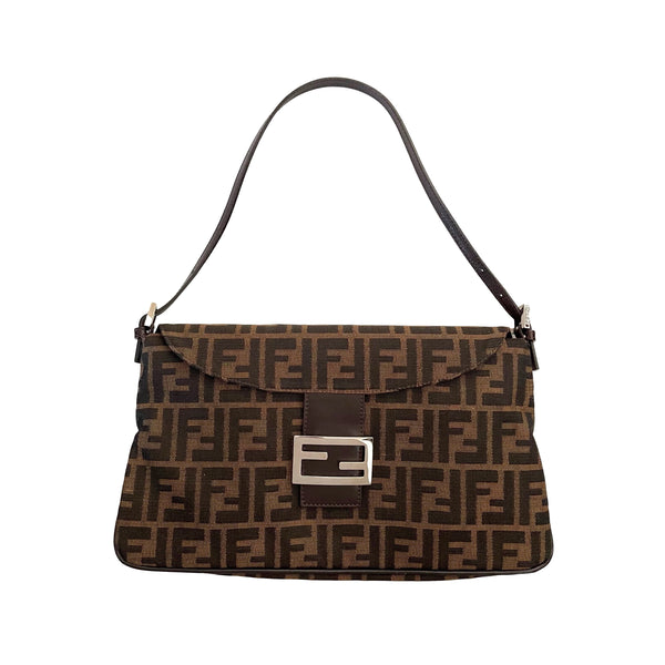 Fendi Brown Logo Shoulder Bag - Handbags