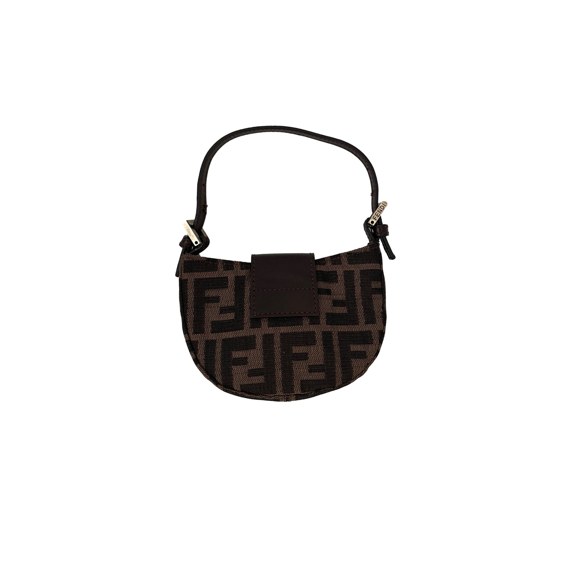 Fendi Brown Monogram Mini Croissant Bag - Handbags