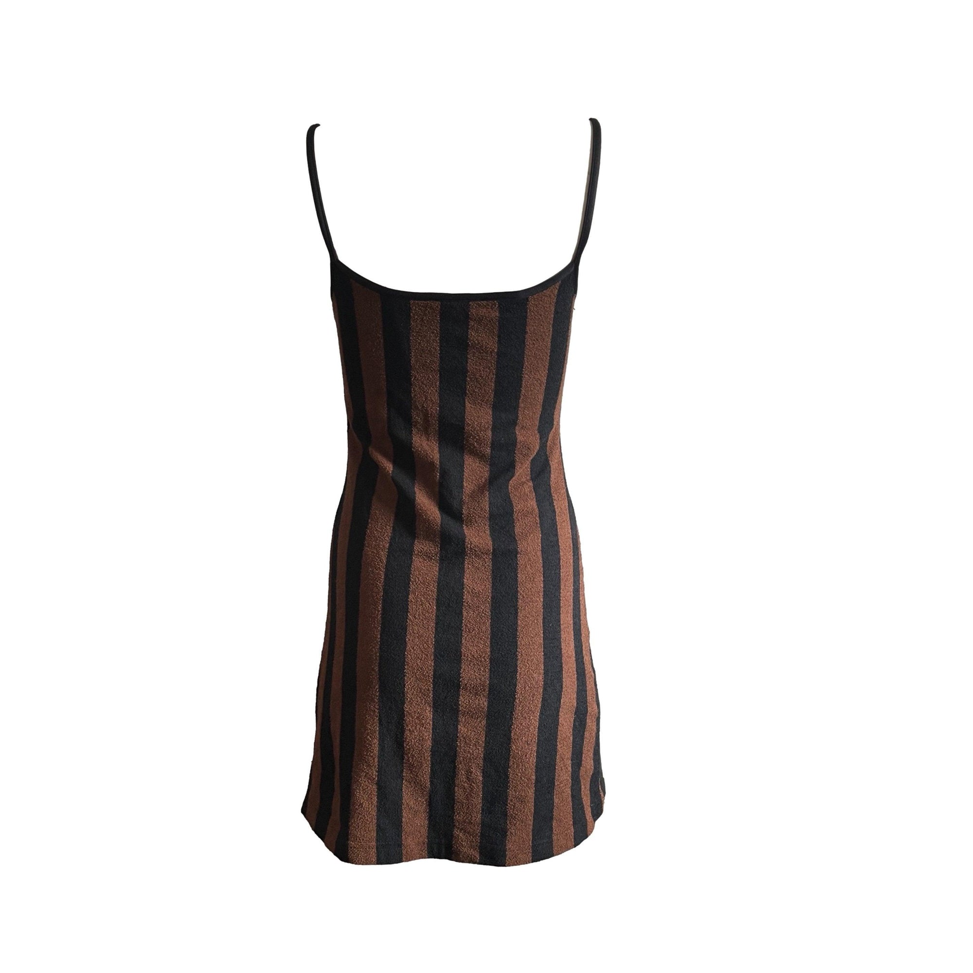 Treasures of NYC - Fendi Brown Stripe Terry Cloth Dress Treasures of NYC - Fendi Brown Stripe Terry Cloth Dress
