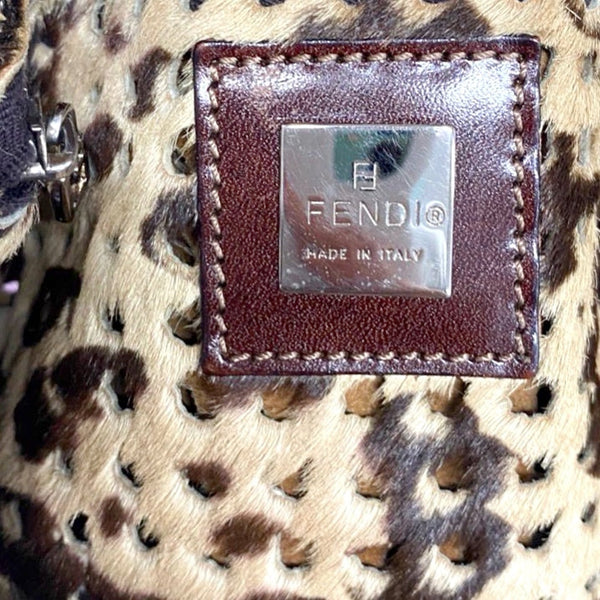 Fendi Cheetah Logo Baguette Bag - Handbags