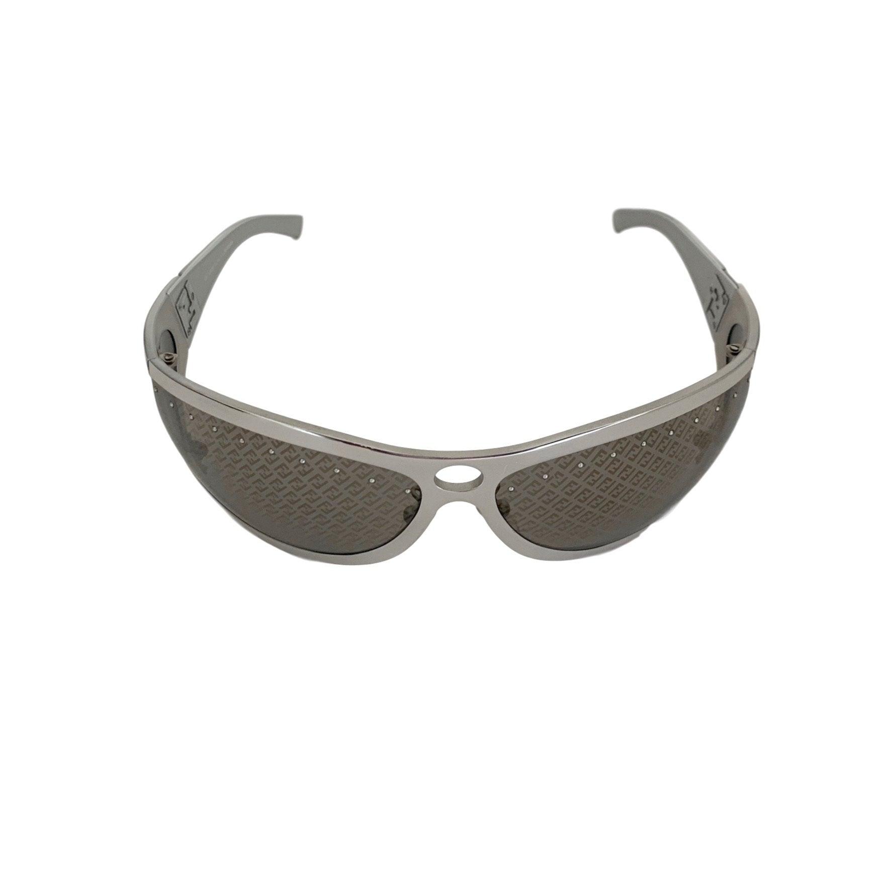 Fendi Chrome Oversized Logo Sunglasses - Sunglasses