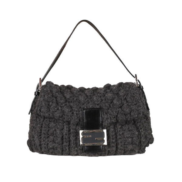 Fendi Grey Crochet Baguette - Handbags