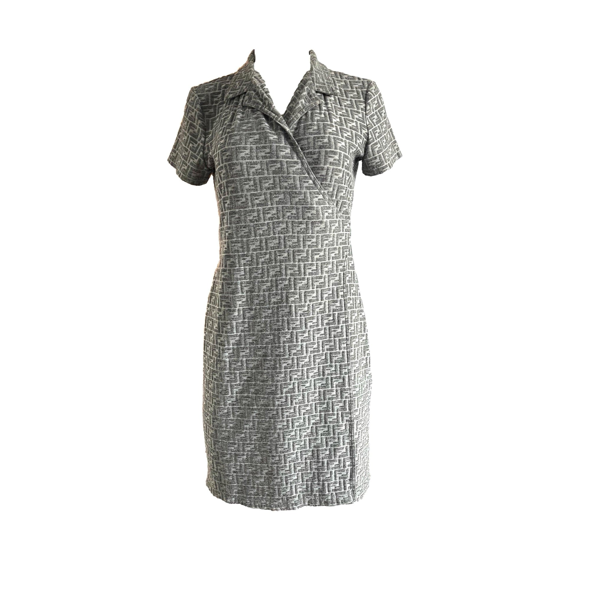 grey fendi dress Dress , Grey, Size 34- Fendi