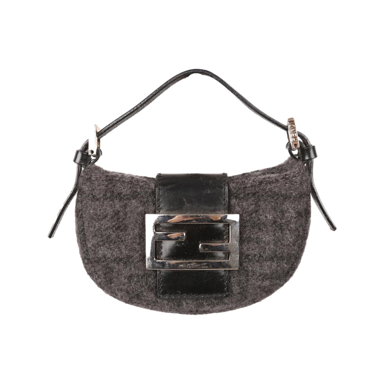 Fendi Grey Wool Croissant - Handbags
