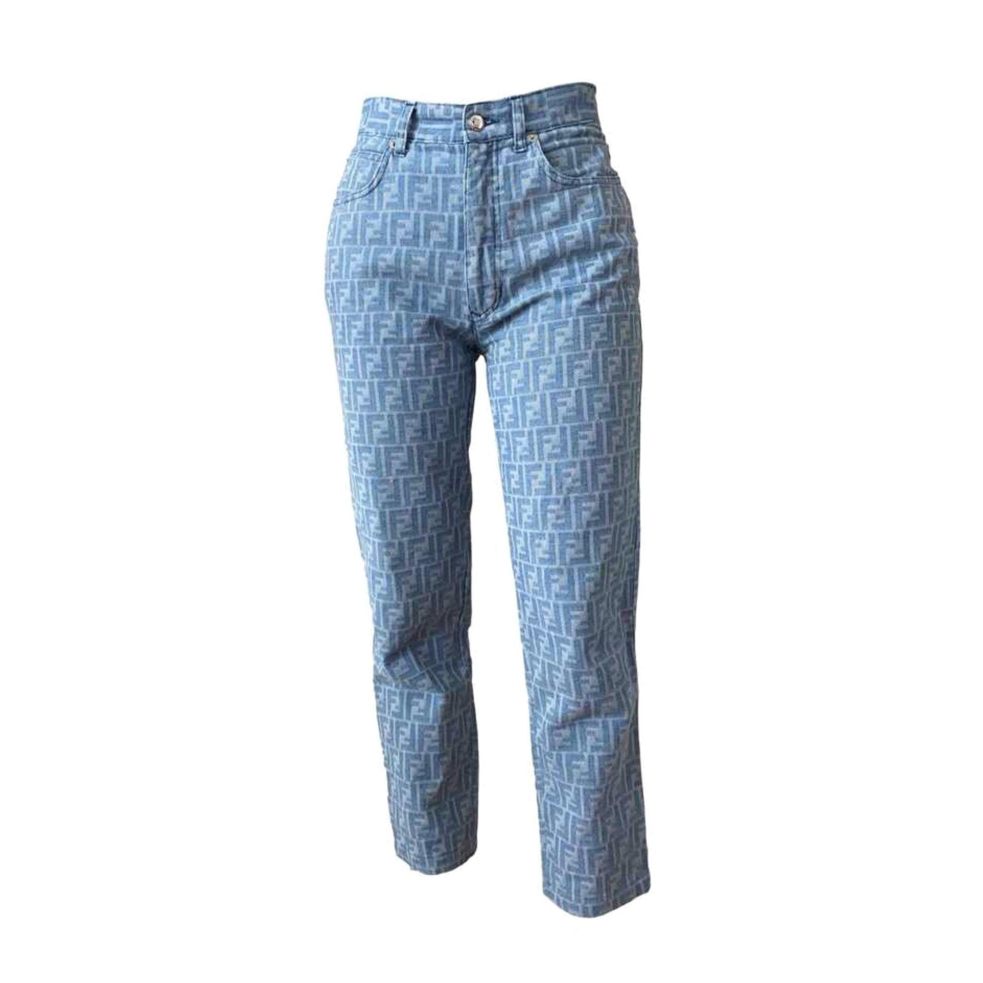 Treasures of NYC Fendi Light Blue Zucca Pants