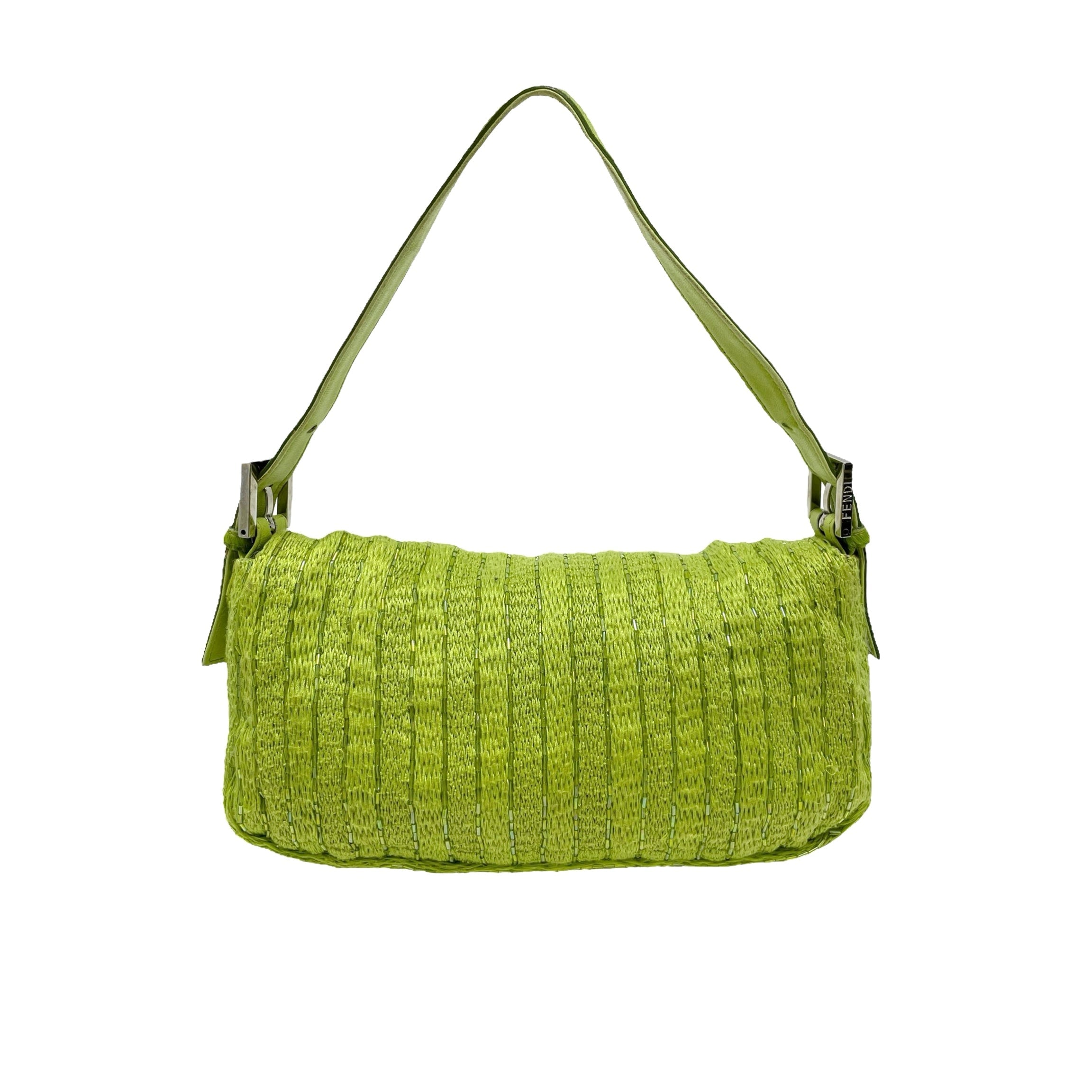 Treasures of NYC - Fendi Lime Green Beaded Baguette Bag