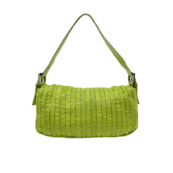 Fendi Lime Green Beaded Baguette Bag - Handbags