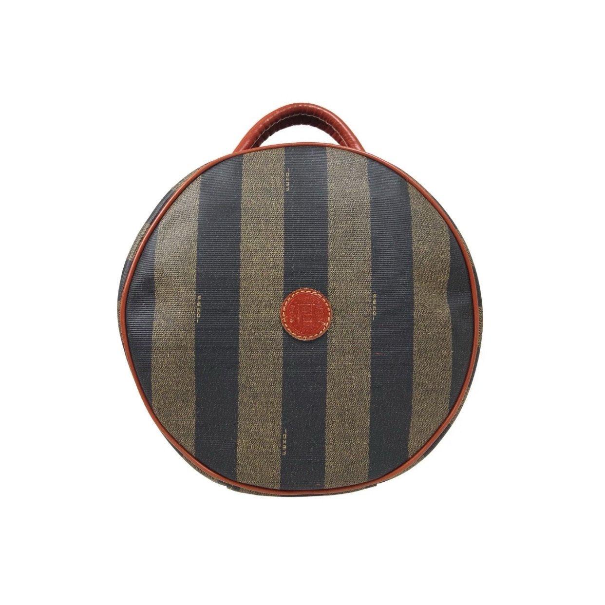 Fendi Logo Striped Two-Way Round Bag - Handbags