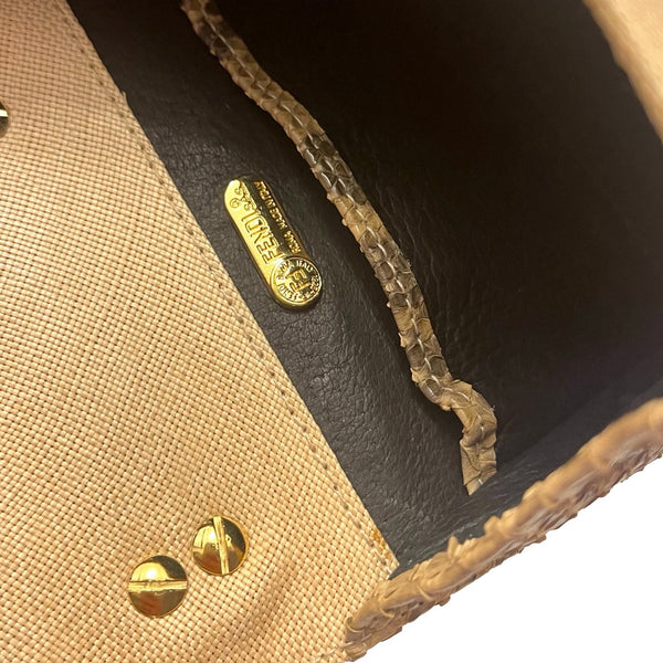 Fendi Micro Snakeskin Top Handle Bag - Handbags