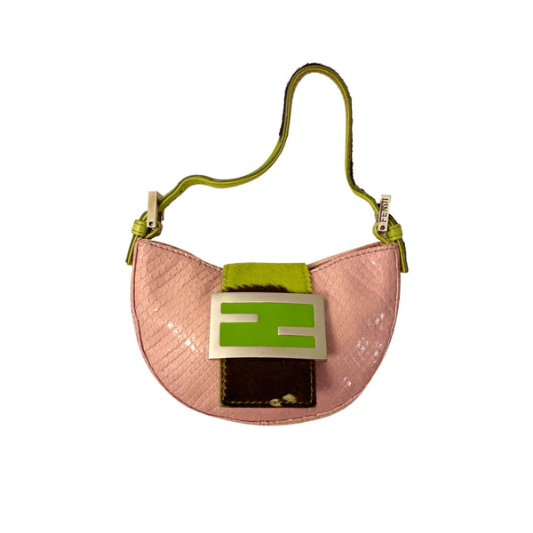 Fendi Mini Snakeskin Croissant Bag - Handbags