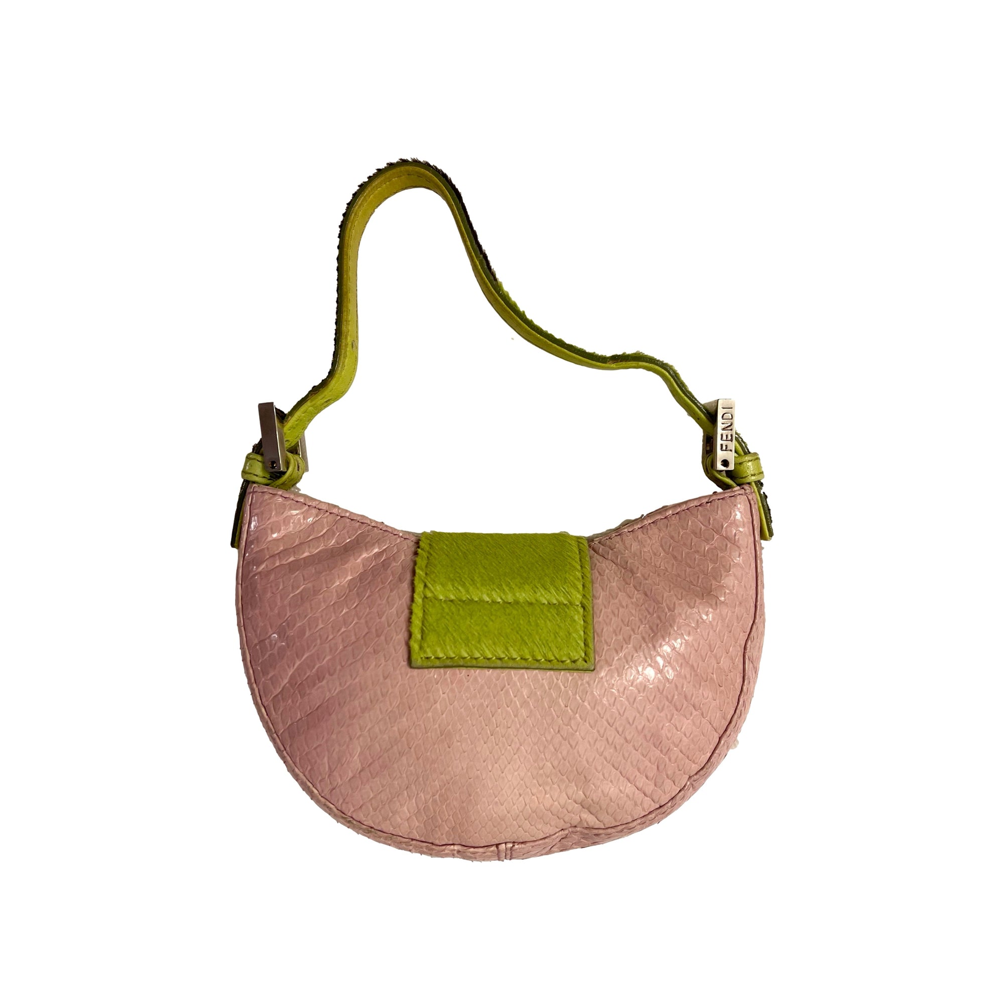 Fendi Mini Snakeskin Croissant Bag - Handbags