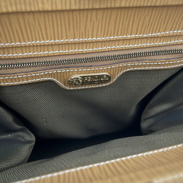 Fendi Mustard Epi Leather Top Handle Bag - Handbags