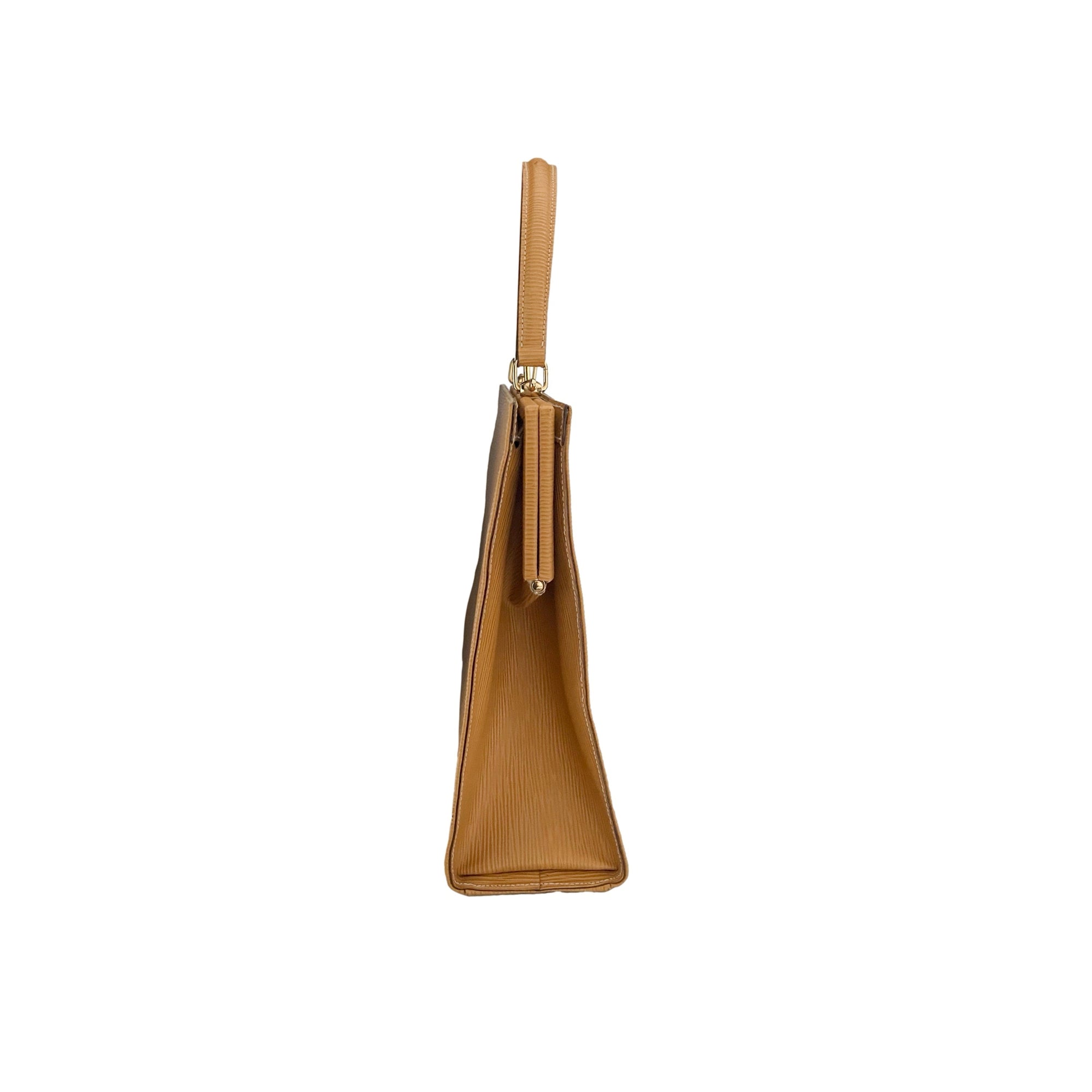 Fendi Mustard Epi Leather Top Handle Bag - Handbags