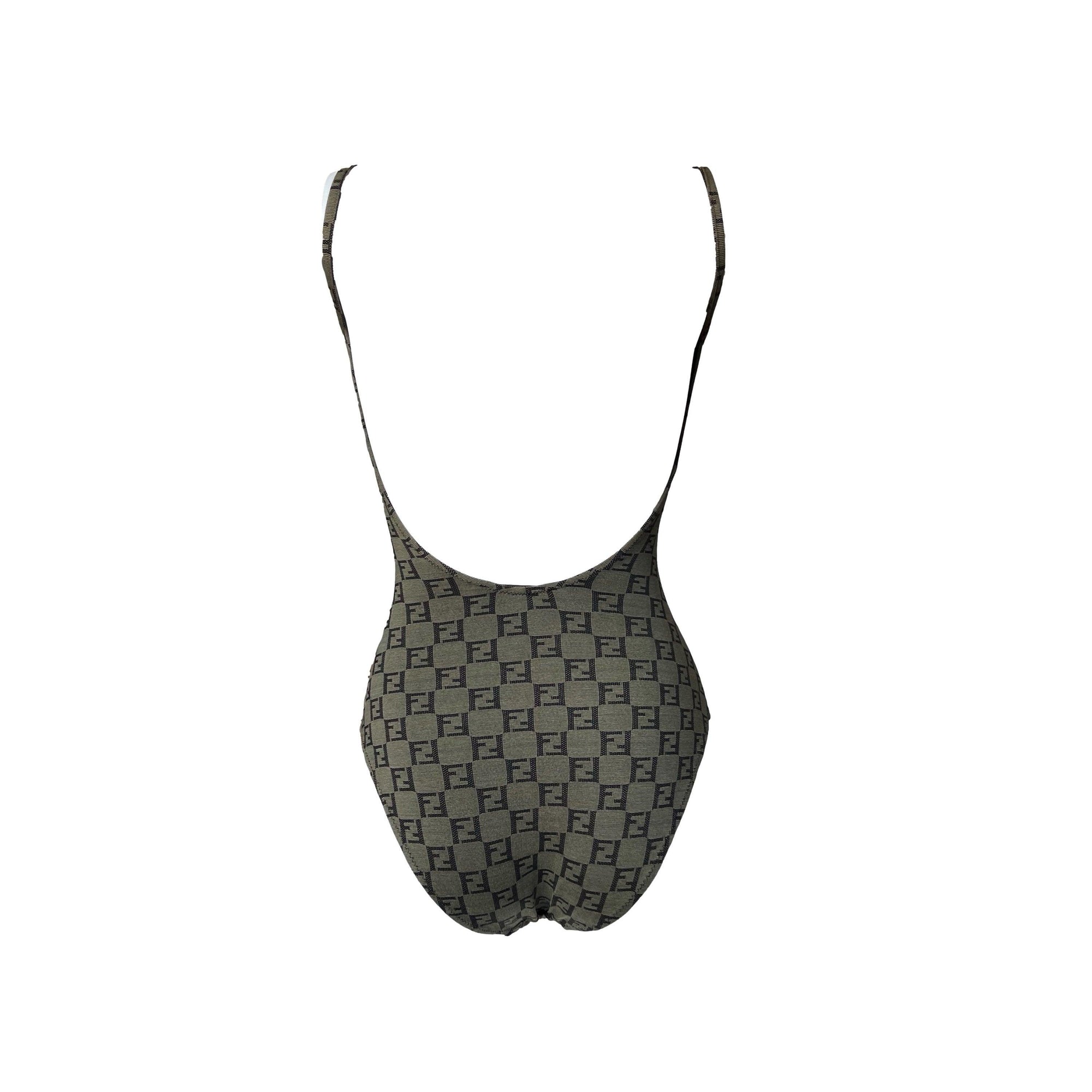 Fendi Olive Monogram One Piece - Swimwear