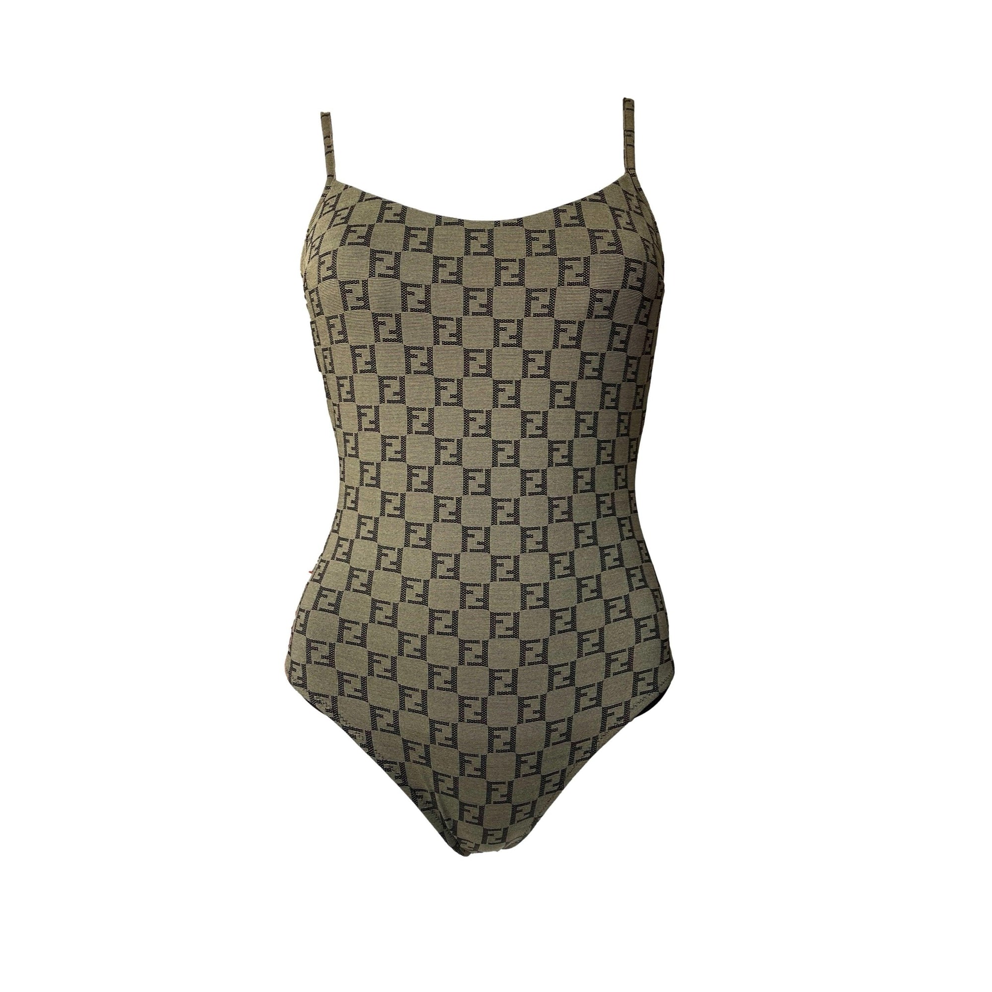 Fendi Olive Monogram One Piece - Swimwear