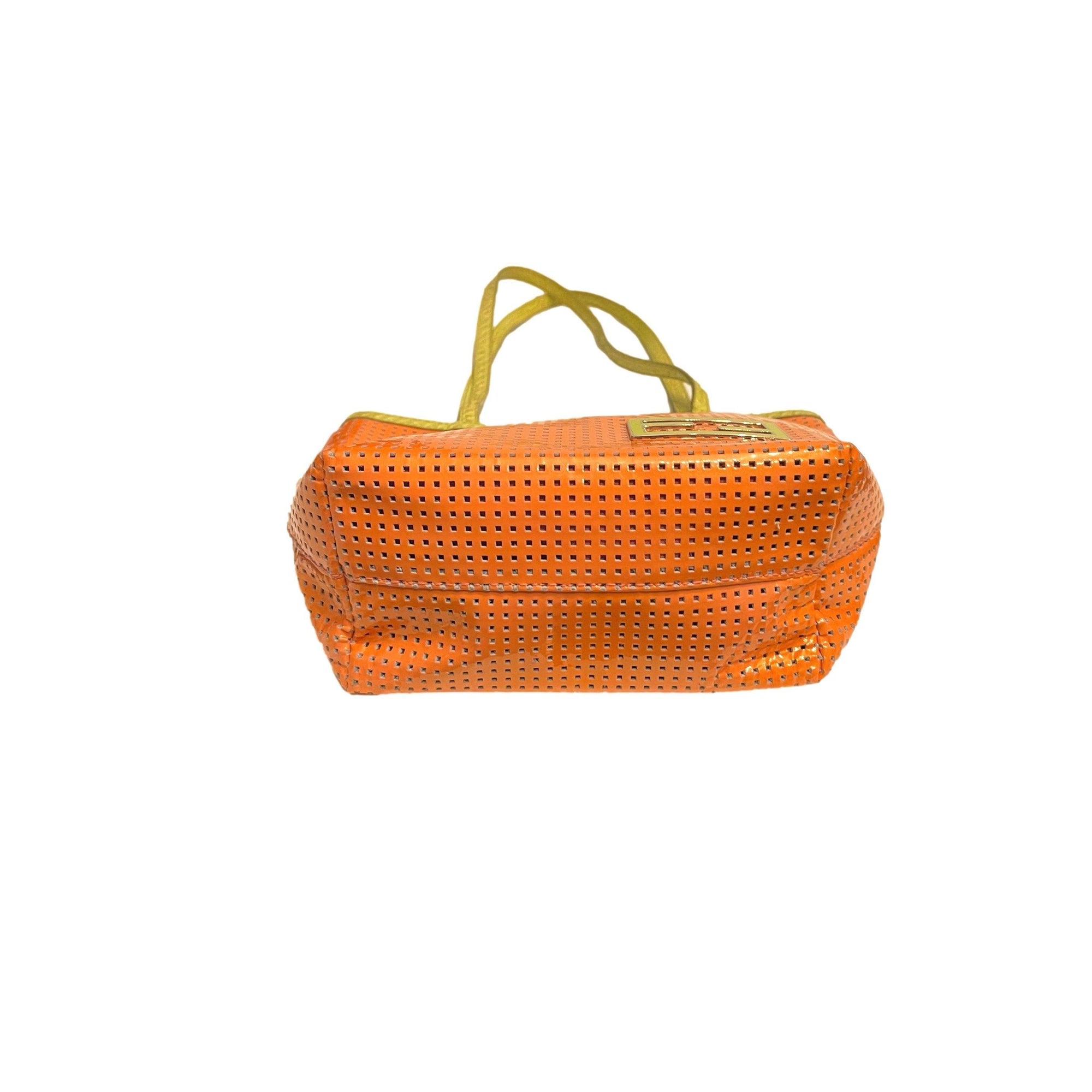 Fendi Orange Perforated Mini Shoulder Tote - Handbags