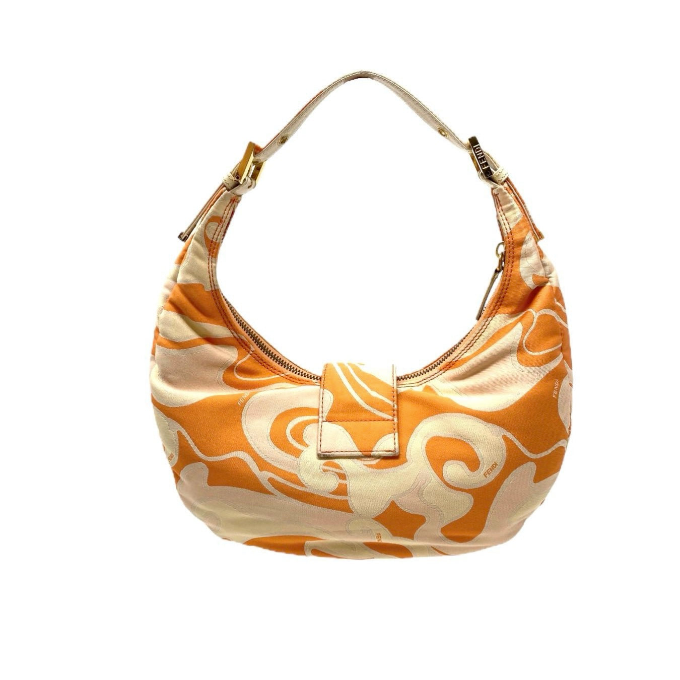 Fendi Orange Print Croissant Bag - Handbags