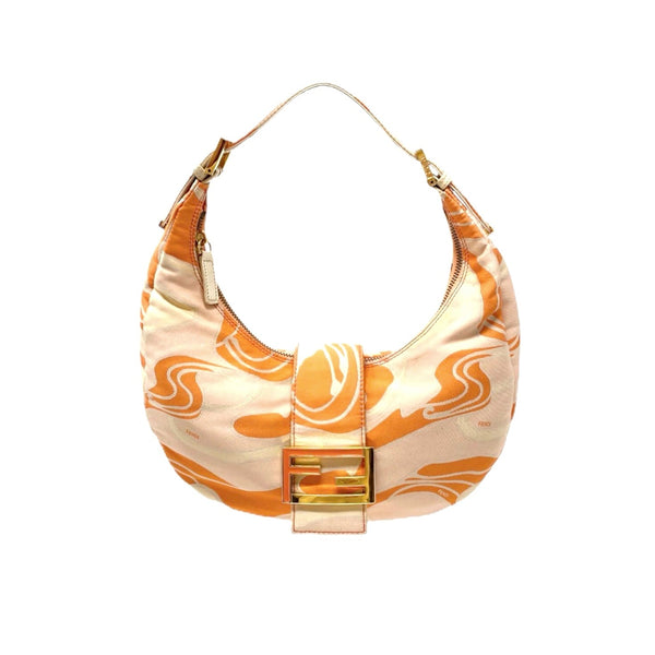 Fendi Orange Print Croissant Bag - Handbags