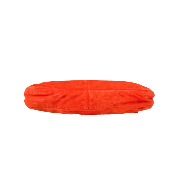 Fendi Orange Suede Baguette Shoulder Bag - Handbags