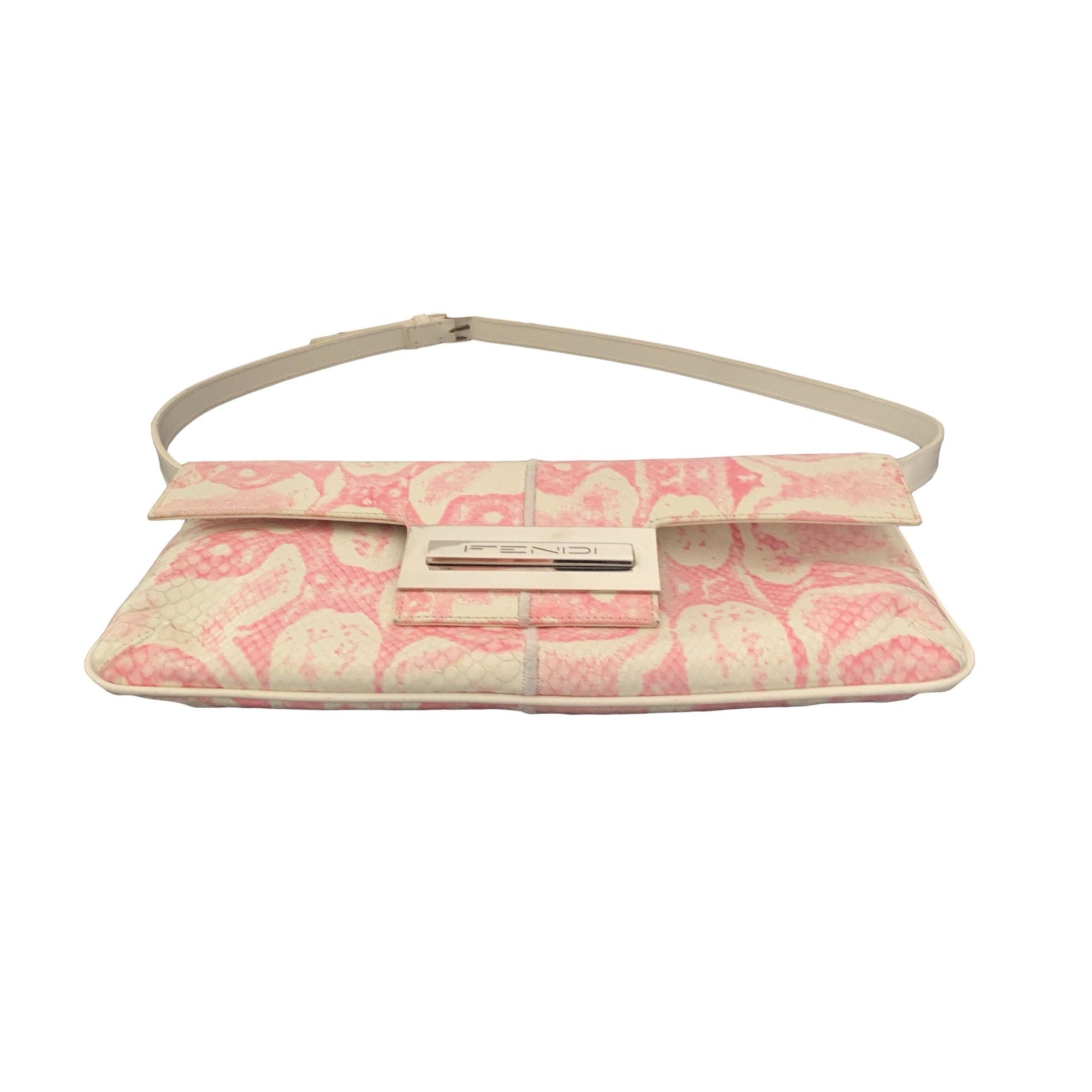 Fendi Pink Snakeskin Shoulder Bag - Handbags