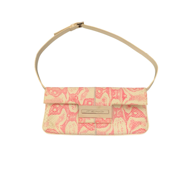 Fendi Pink Snakeskin Shoulder Bag - Handbags