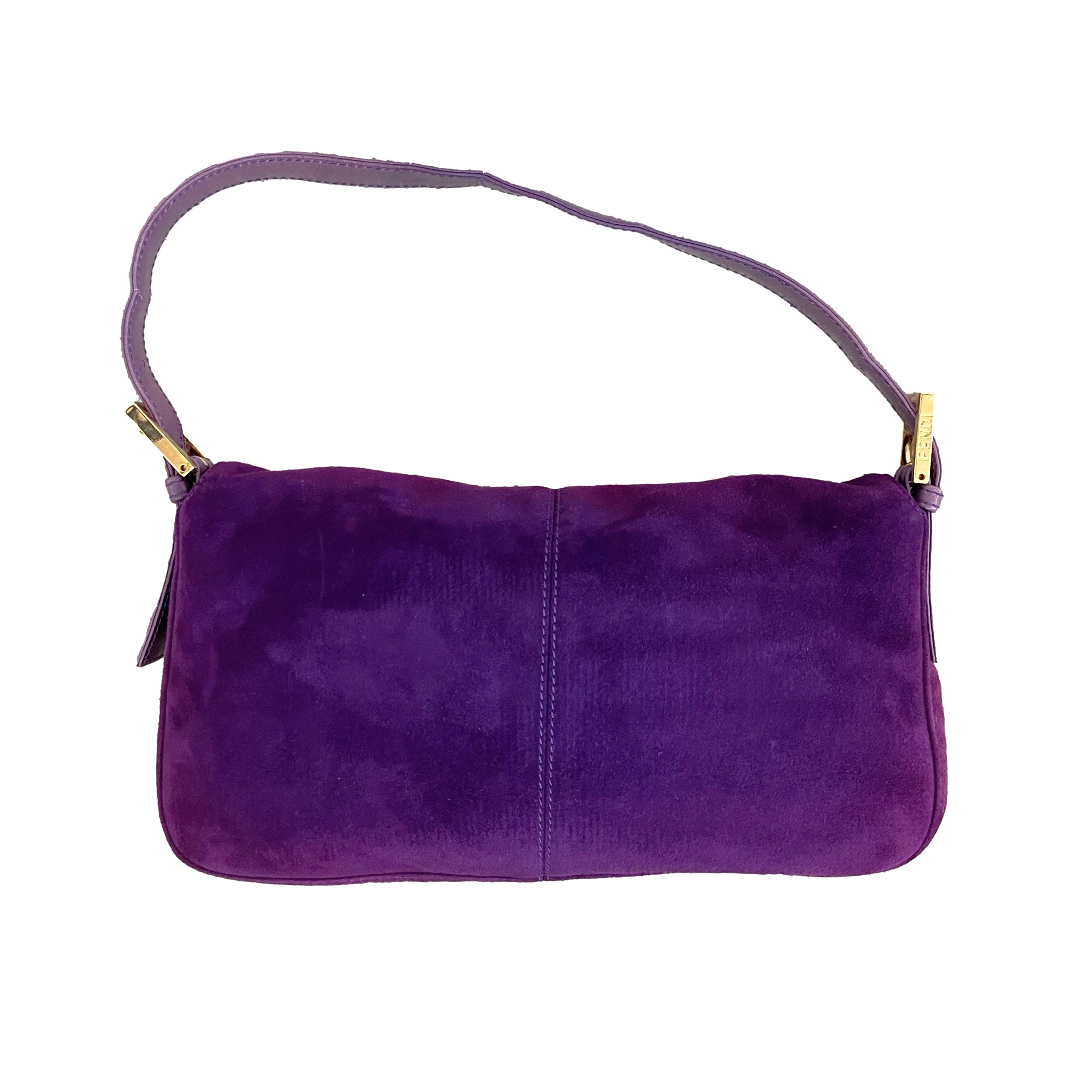 Baguette handbag Fendi Purple in Suede - 26604012