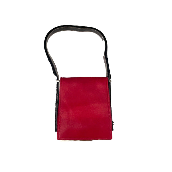 Fendi Red Calf Hair Mini Shoulder Bag - Handbags