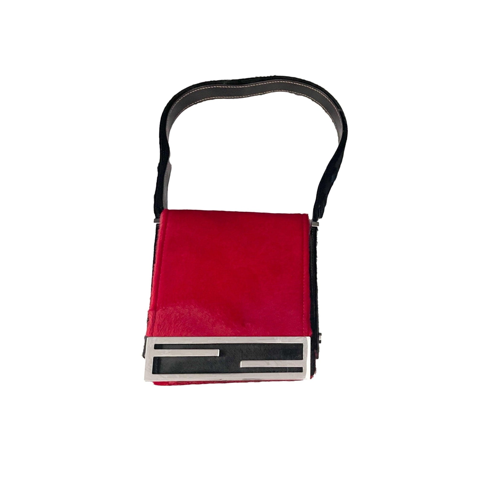 Fendi Red Calf Hair Mini Shoulder Bag - Handbags