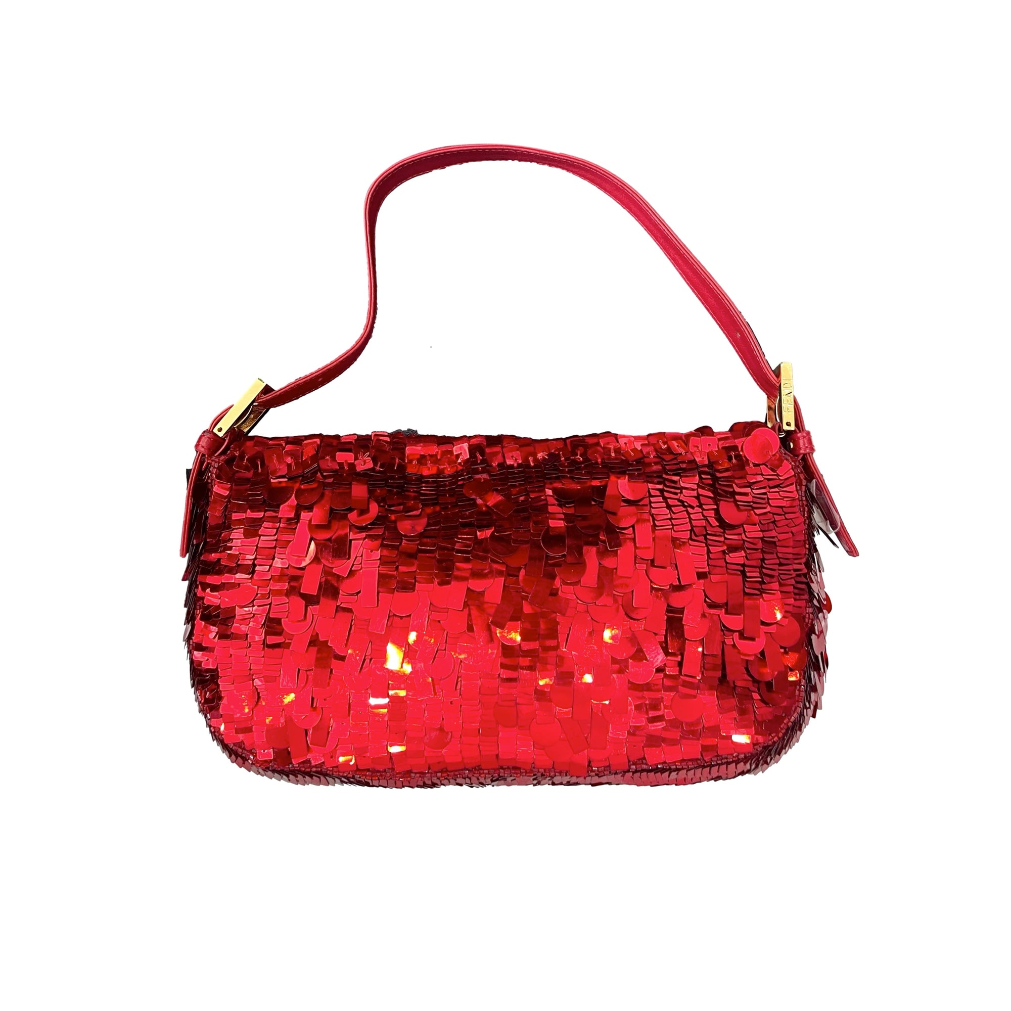 Fendi Red Sequin Baguette - Handbags