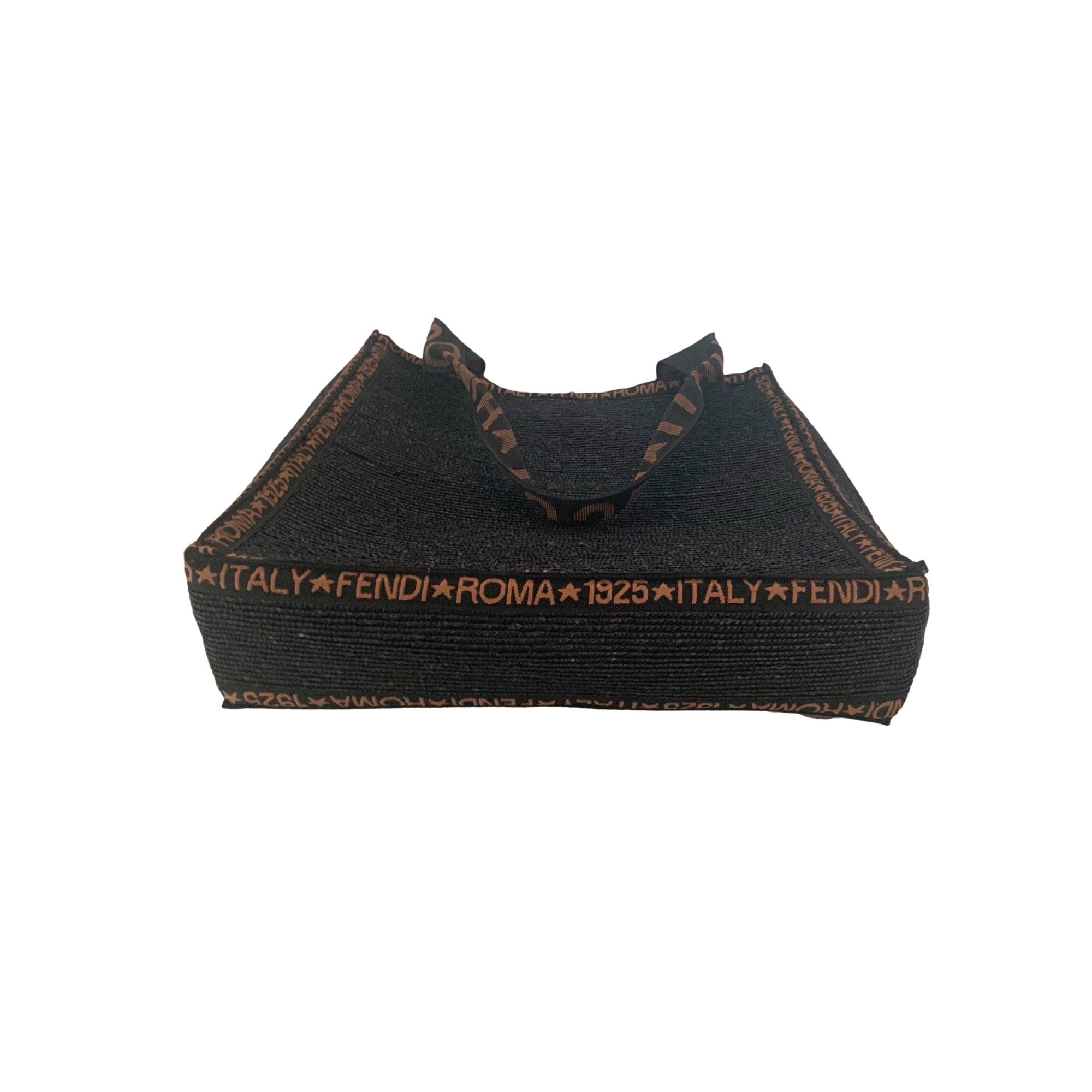 Fendi Straw Logo Tote - Handbags