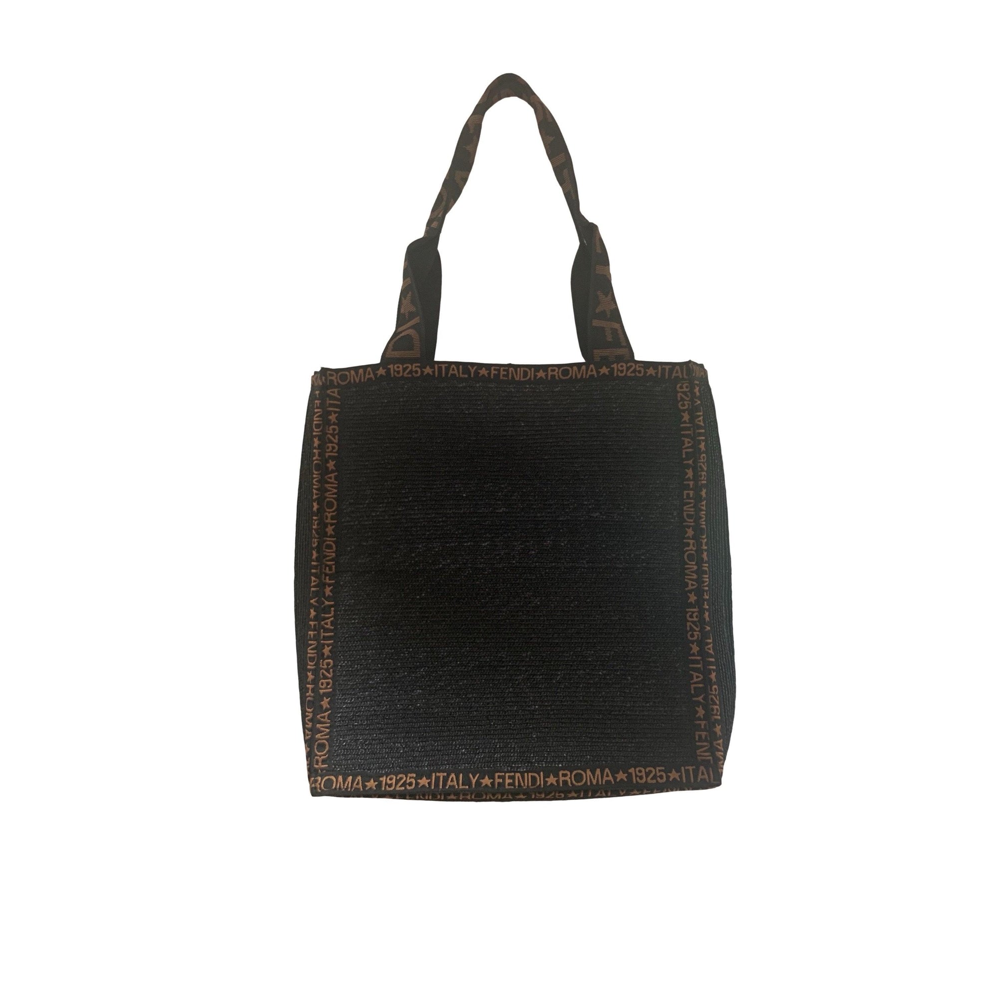 Fendi Straw Logo Tote - Handbags