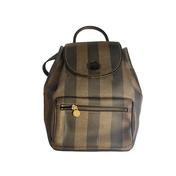 Fendi Stripe Logo Backpack - Handbags