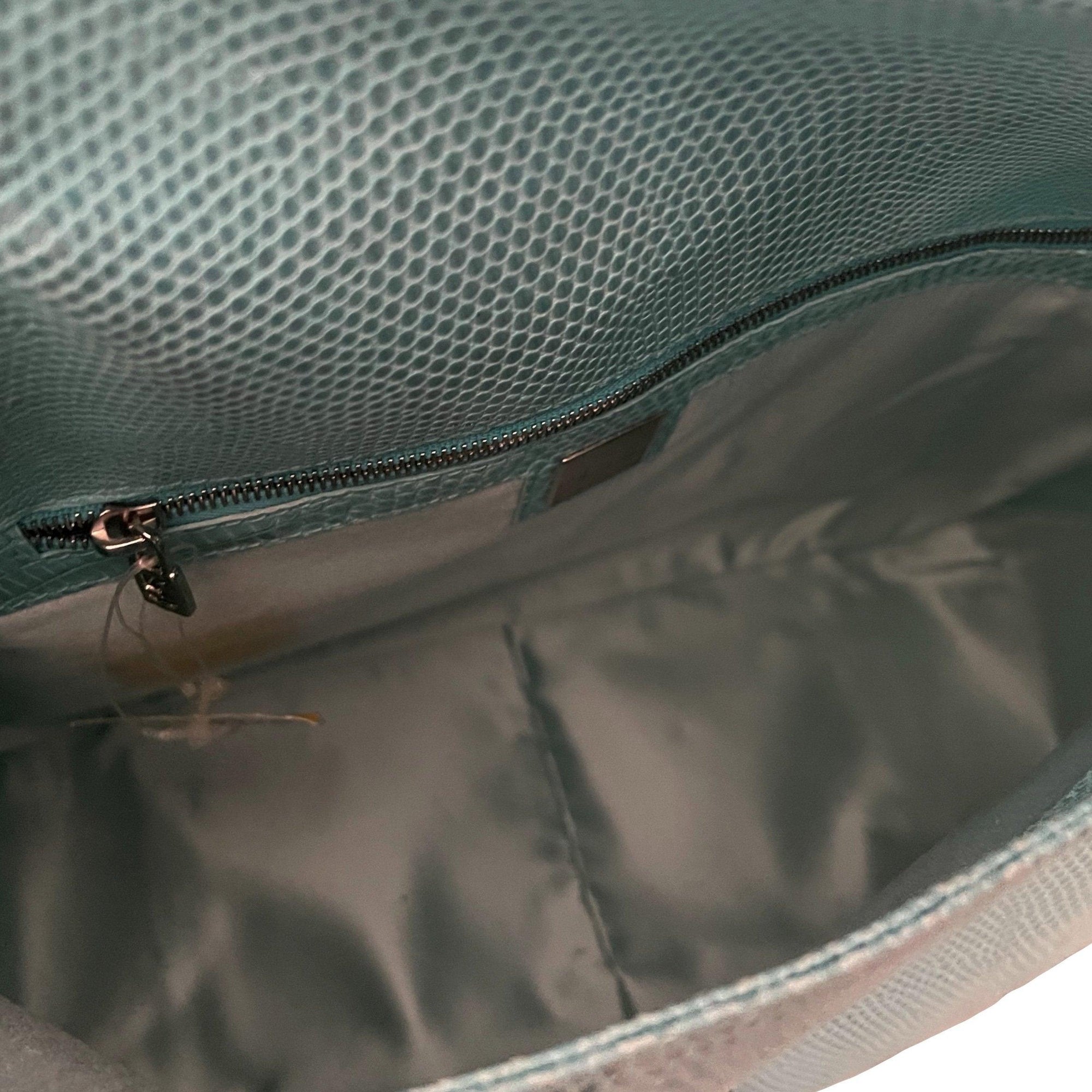 Fendi Turquoise Snake Emblem Shoulder Bag - Handbags