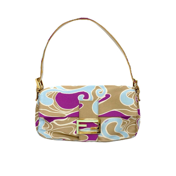 Fendi Wave Print Baguette Bag - Handbags