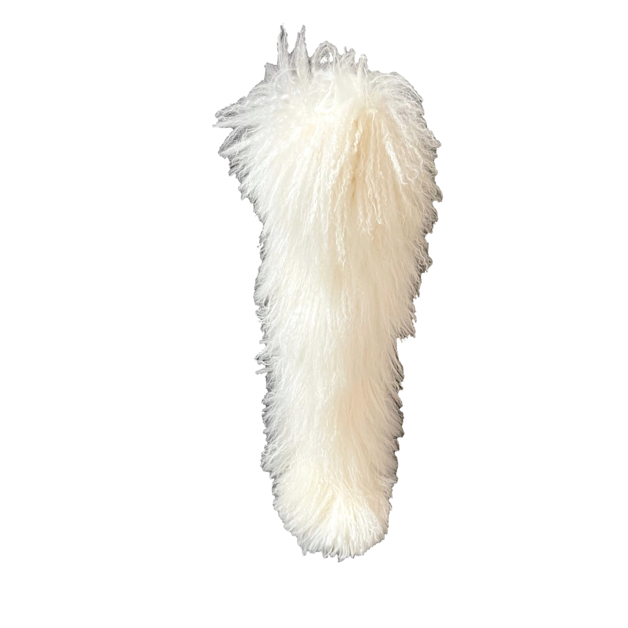 Fendi White Faux Fur Wedge Boots - Shoes