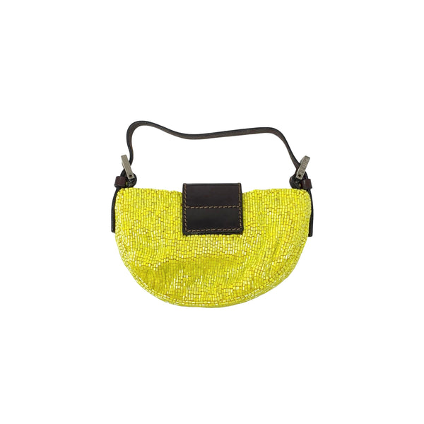 Fendi Yellow Beaded Croissant Bag - Handbags