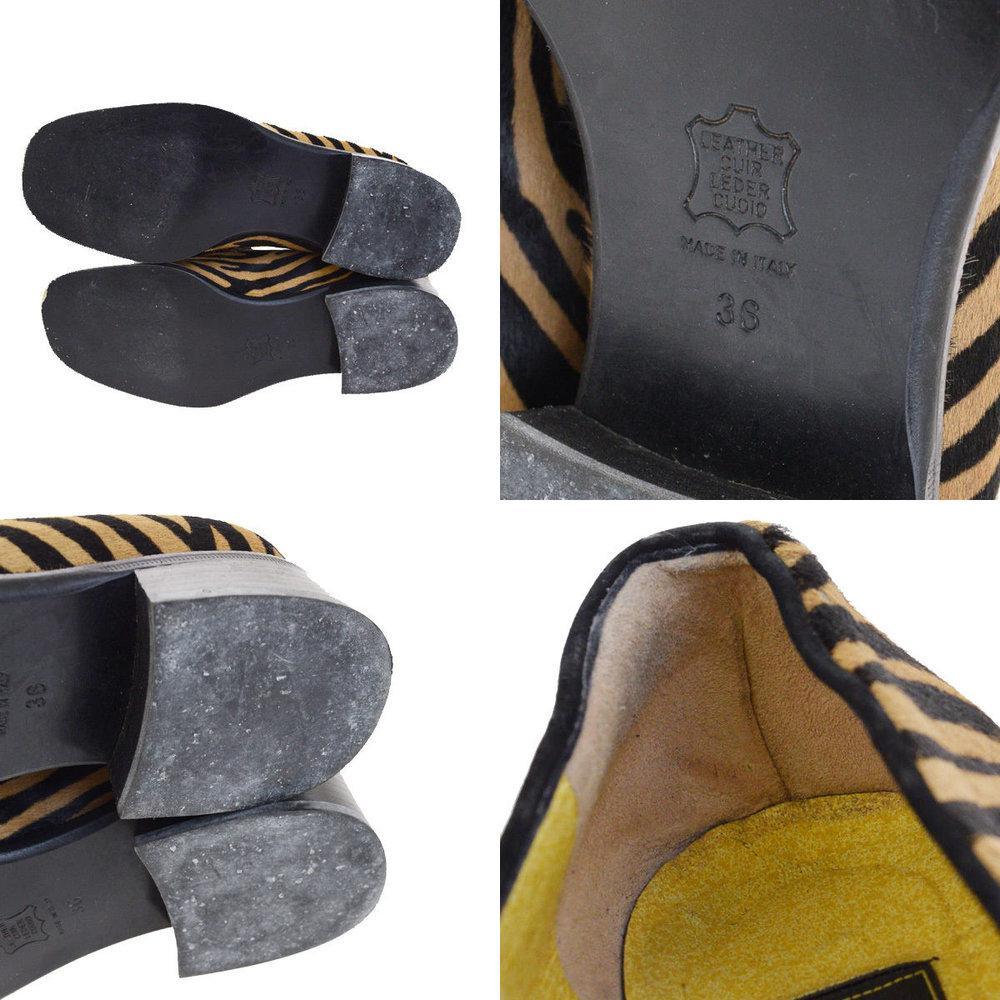 Fendi Zebra Calf Hair Heeled Loafers - Shoes
