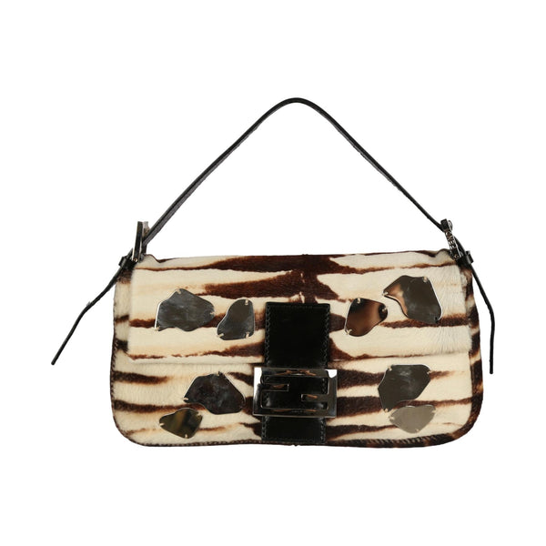 Fendi Zebra Print Mirror Baguette - Handbags