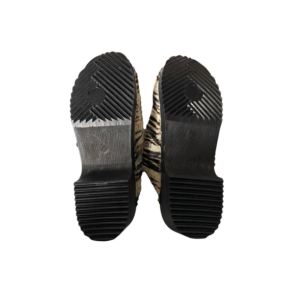 Fendi Zebra Stripe Calf Hair Clogs - Shoes