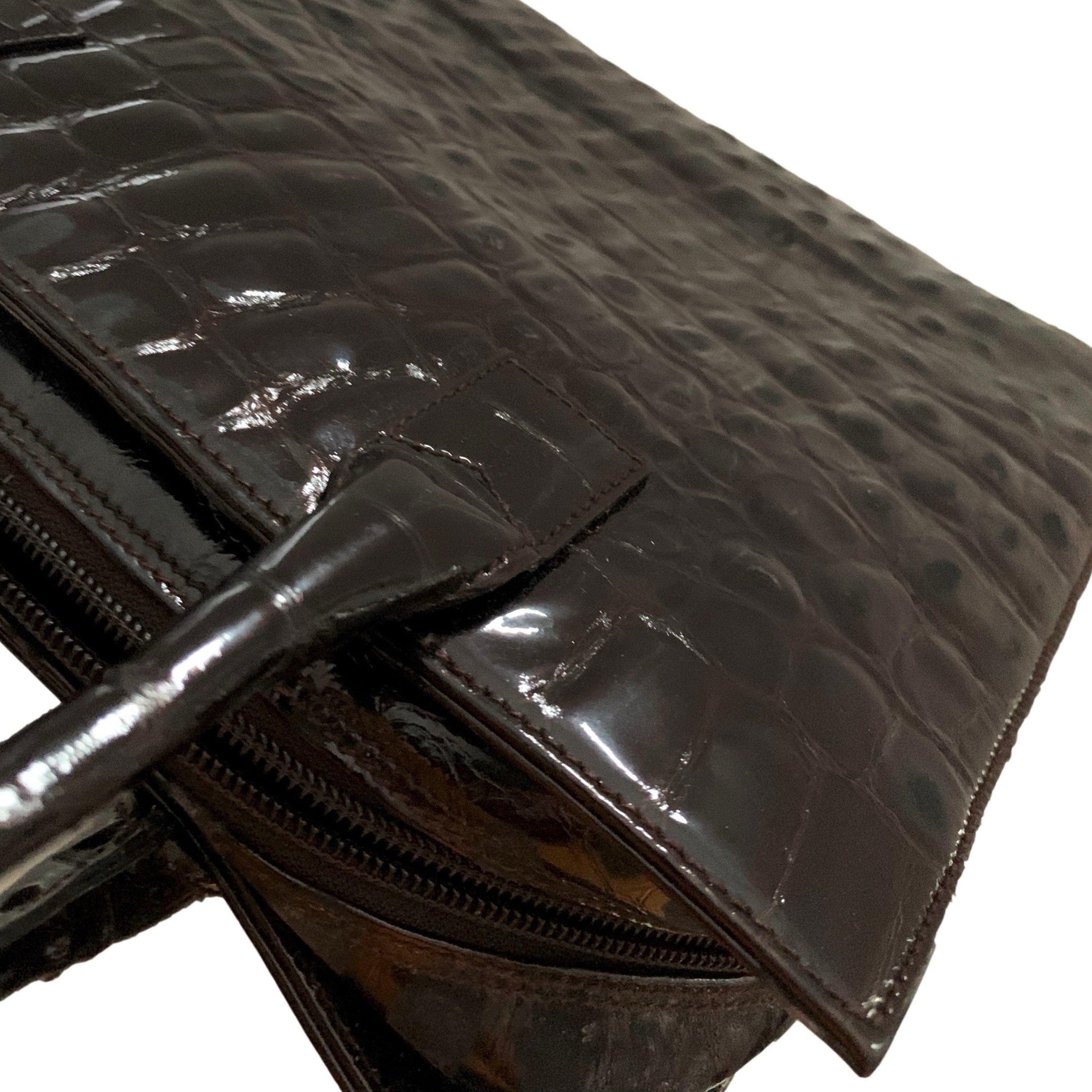 Givenchy Black Croc Embossed Tote - Handbags