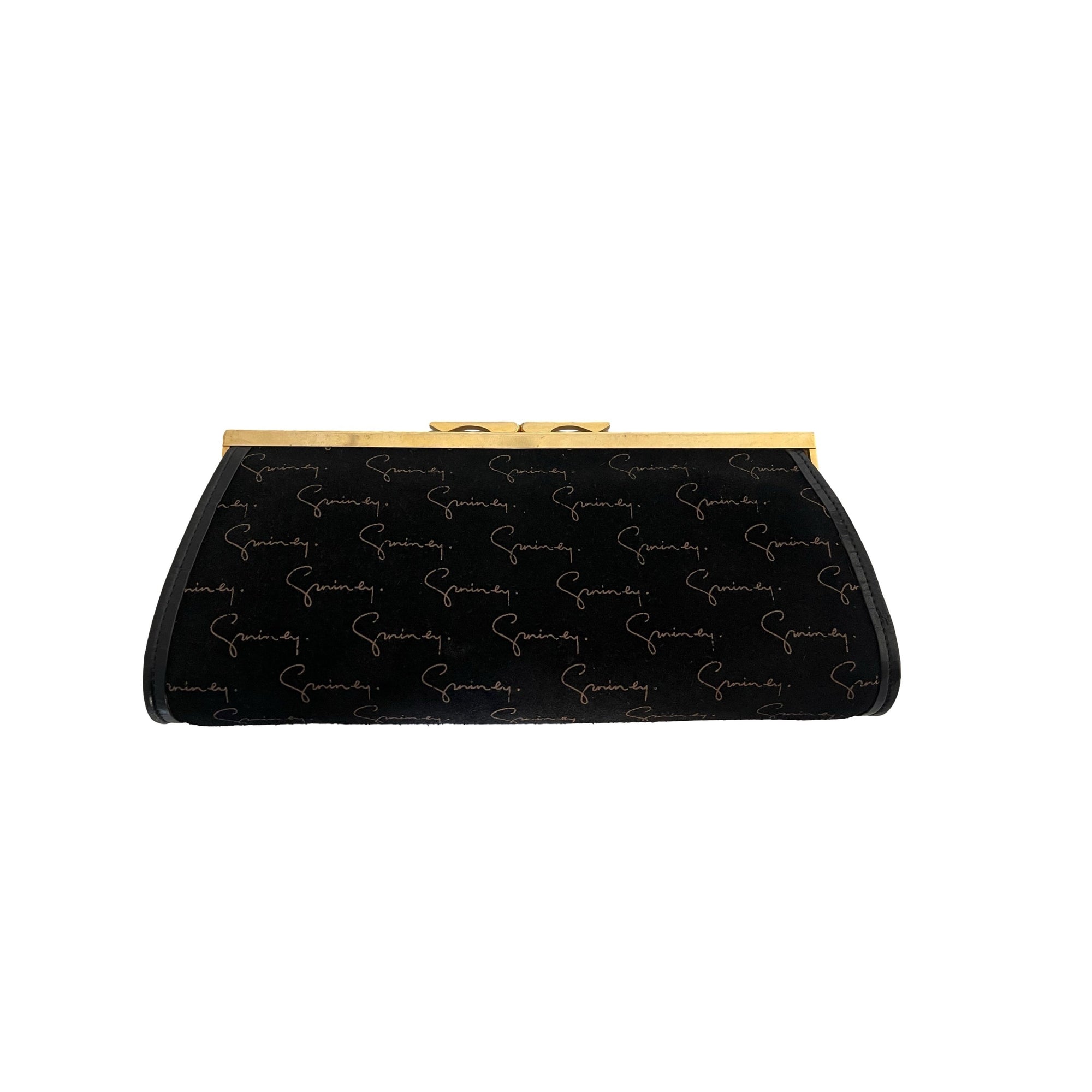 Givenchy Black Logo Suede Clutch - Handbags
