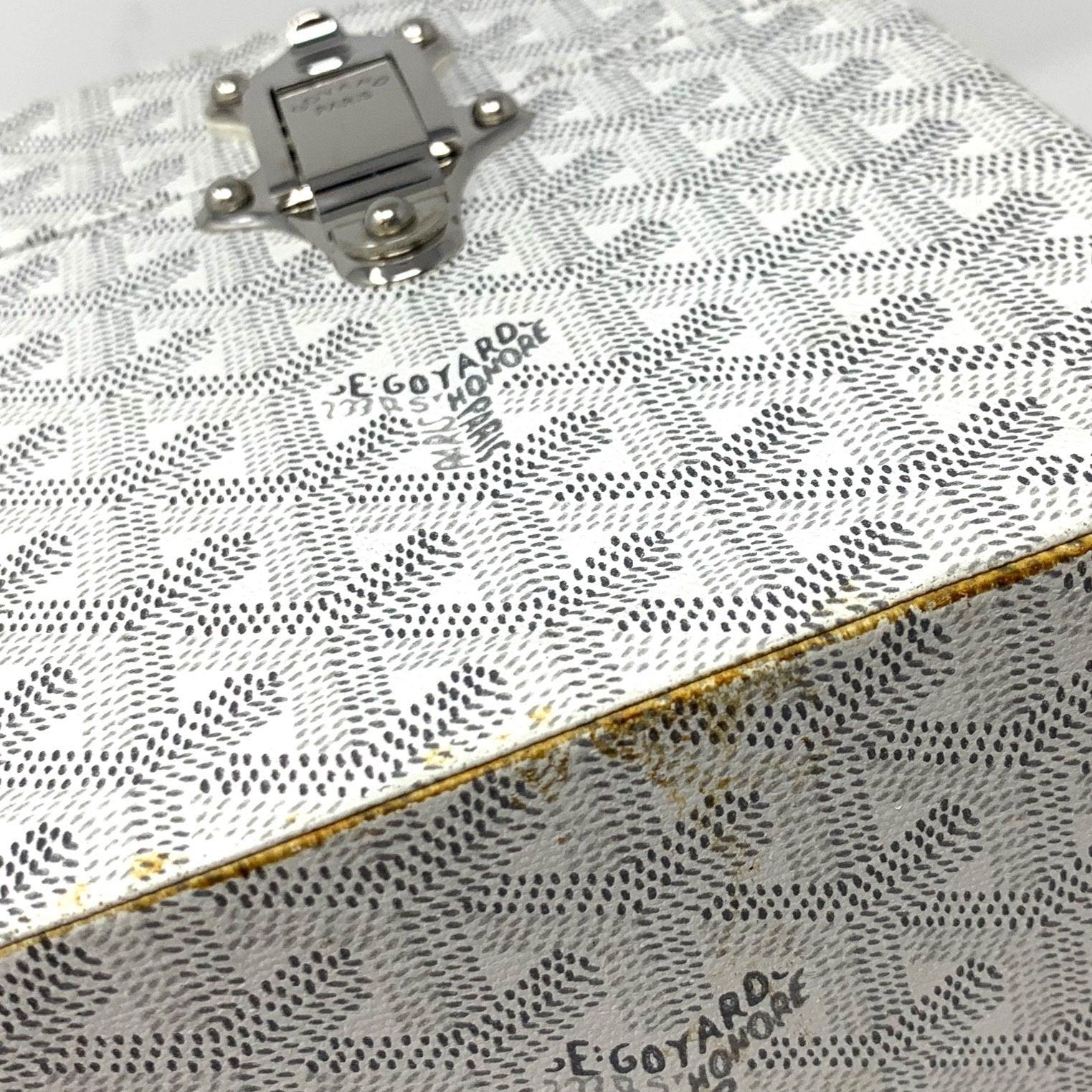 Goyard White Monogram Mini Table Top Trunk - Handbags