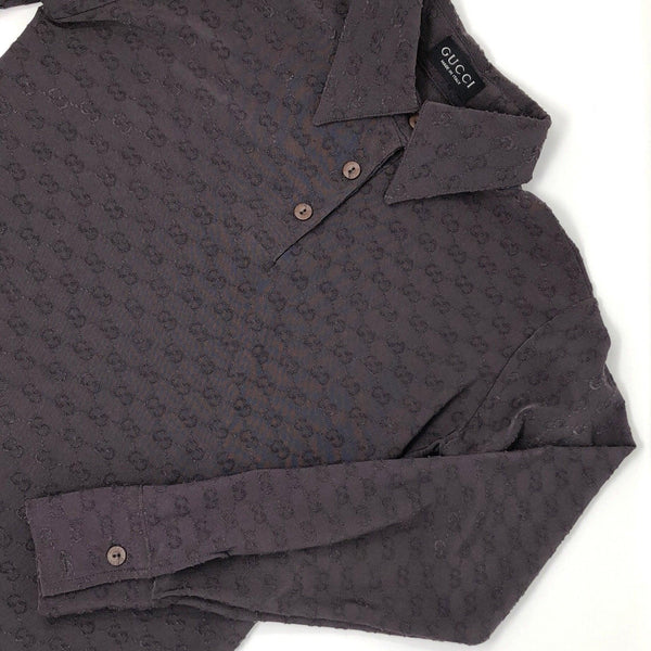 Gucci All Over Logo Long Sleeve Polo - Apparel