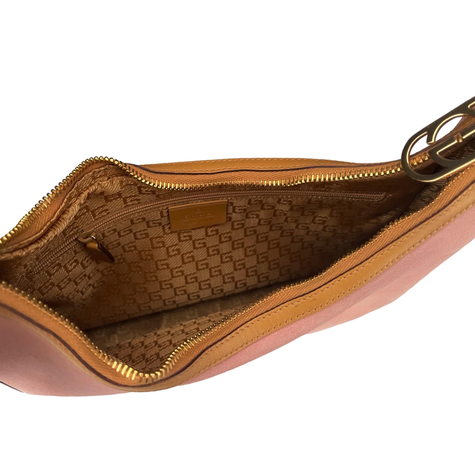 Gucci Baby Pink Suede Shoulder Bag - Handbags